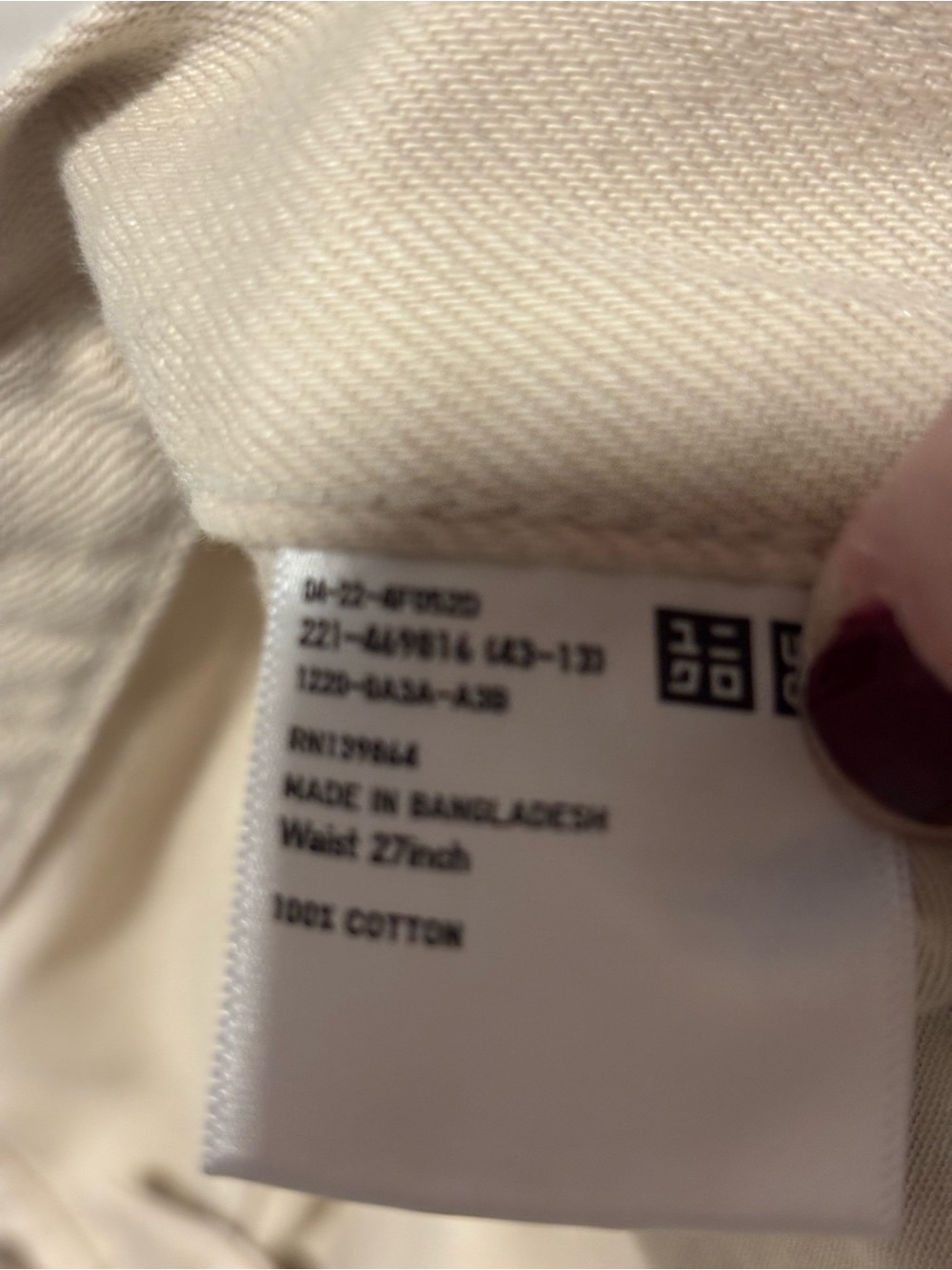 Uniqlo Women’s wide leg  Chino Pants in Light Beige - Picture 3 of 4